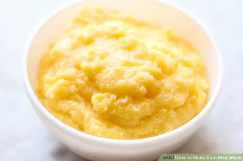 How to Make Corn Meal Mush: 11 Steps (with Pictures) - wikiHow How To Make Mofongo, Corn Mush, Cornmeal Mush, Cornmeal Recipes, How To Make Corn, Corn Meal, Polenta, Yummy Breakfast, Good Eats