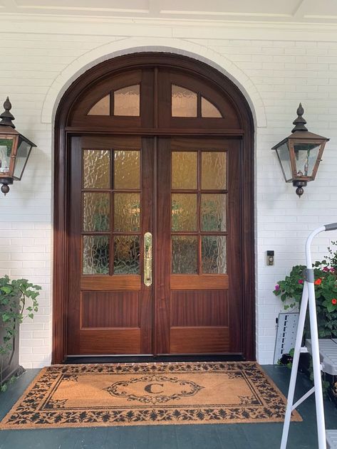 Double Arched Front Door, Front Entry Double Doors, Double Door Front Door, Double Wood Front Doors, Entry Double Doors, Side Entry Door, Wood Double Door, Arched French Doors, French Entry Doors