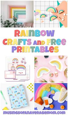 Musings of an Average Mom: Rainbow Birthday Party Rainbow Seeds Free Printable, Rainbow Party Printables, Kids Printable Crafts, Hands On Crafts, Rainbow Party Invitations, Creativity Drawing, Rainbow Pinata, How To Make Cards, Organizing Printables