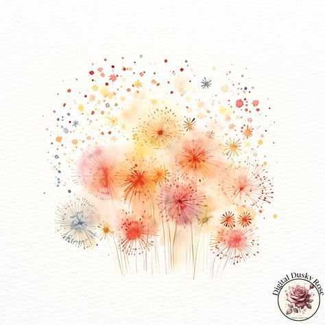 Watercolor Colorful Fireworks Clipart: City and Nature Scene for Joyful Celebrations and Festive Moments https://digitalduskyrose.etsy.com/listing/1806628481 Capture the magic of celebration with our Watercolor Colorful Fireworks Clipart! This vibrant collection features beautiful fireworks bursting over cityscapes and nature scenes, perfect for creating festive invitations, scrapbooking layouts, party decor, and other joyful moments. Whether you're designing for New Year's Eve, 4th of July,... Watercolor Fireworks Tutorial, Fireworks Watercolor Painting, Watercolour Fireworks, Fireworks Watercolor, Fireworks Clipart, City And Nature, Beautiful Fireworks, Colorful Fireworks, Fire Works