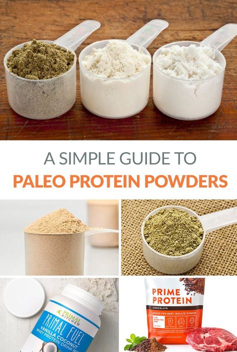 A Simple Guide To Paleo Protein Powders #protein #paleo #proteinpowders #paleofoods #nutrition #glutenfree #dairyfree #grainfree Protein Powder Pancakes, Paleo Protein Powder, Paleo Protein, Hemp Protein, Protein Powder Recipes, Protein Powders, Paleo Lunch, Whey Protein Powder, Pea Protein