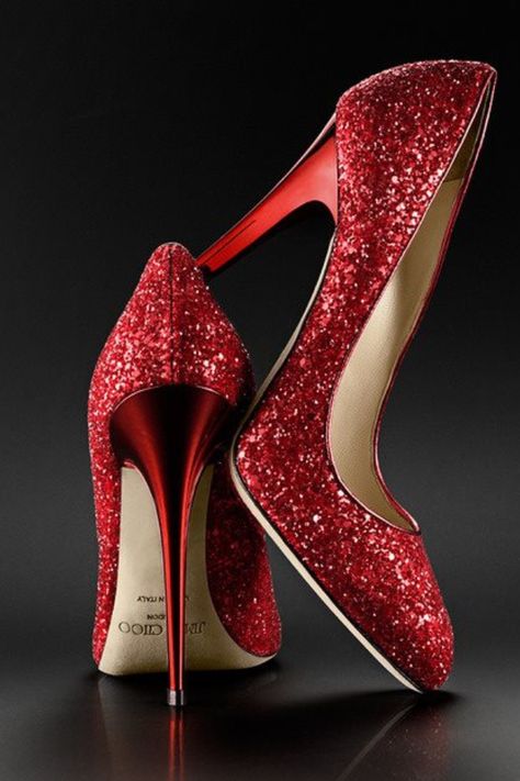 DEFINITELY ATTENTION GRABBING HEELS Shoe Diva, Holiday Heels, High Heels Classy, Sparkle Heels, Jimmy Choo Heels, Red Sparkle, Heels Classy, Gorgeous Shoes, Fabulous Shoes