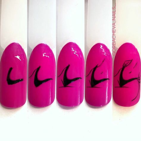 Silhouette Nails, Halloween Nail Art Tutorial, Girls Nail Designs, Art Deco Nails, Nail Drawing, Nail Techniques, Diy Acrylic Nails, Nail Art Designs Diy, Nail Art Designs Videos