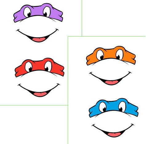 faces for balloons - treat bags, etc... Ninja Turtle Mask, Diy Ninja, Balloon Stickers, Face Printable, Turtle Birthday Parties, Ninja Turtles Party, Ninja Turtles Birthday, Tmnt Birthday, Ninja Turtles Birthday Party