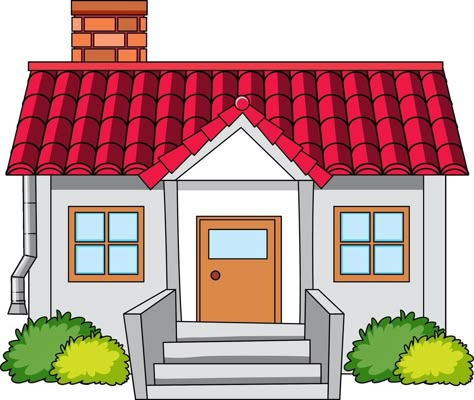 House Clipart Cute, Home Cartoon Houses, Animated House, Picture Of A House, House Animation, Cartoon Houses, Home Clipart, Houses Clipart, House Drawing For Kids