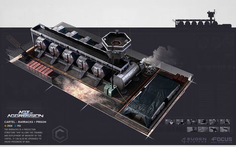 ArtStation - Cartel : Barracks, Constant Le Gall Scifi Building, Sci-fi Spaceship, The Game, Graphic Card, Concept Art, Cool Art, Art Design, Entertainment, Media