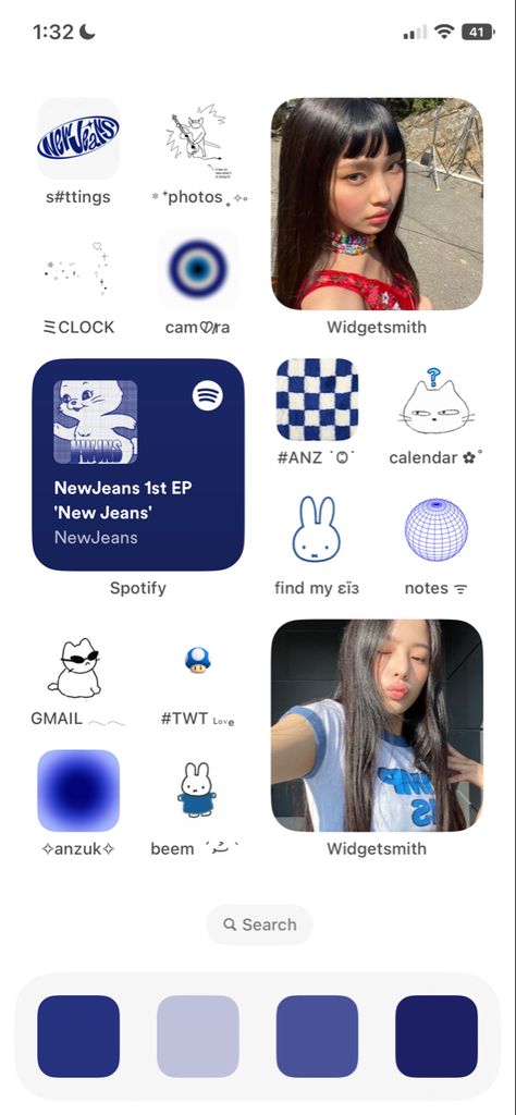 newjeans theme iphone layout Iphone Set Up Ideas Lockscreen, Newjeans Aesthetic Wallpaper Ipad, Newjeans Ipad Layout, Aesthetic Iphone Homescreen Layout Ideas, Pretty Iphone Layout, Cool Iphone Layouts, Phoning Newjeans Wallpaper, New Jeans Themed Phone, Newjeans Ios 16