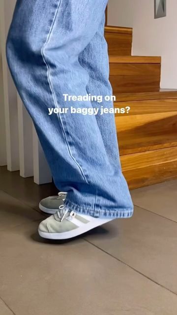 Payal Agarwal | Content Creator on Instagram: "No more stepping on your long, baggy jeans!

With this quick safety pin trick you can lift the back hem of your jeans and prevent them from being walked on!🥰

Follow along for more tips #baggyjeans #wardrobehacks #fashiontips #tipsandtricks #hem #longpants #homehacks #adidas #hacks #outfithacks" Baggy Jeans Hack, Long Baggy Jeans, Long Jeans, Hem Jeans, Baggy Jeans, Safety Pin, Long Pants, Walk On, Content Creator