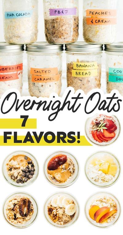 Eat Overnight Oats, Pina Colada Overnight Oats Healthy, Overnight Oats With Rolled Oats, Overnight Oats Salted Caramel, Instant Oats Overnight, Overnight Oats With Peaches, Protein Rich Overnight Oats, Overnight Oats Caramel, Packed Breakfast Ideas For Work