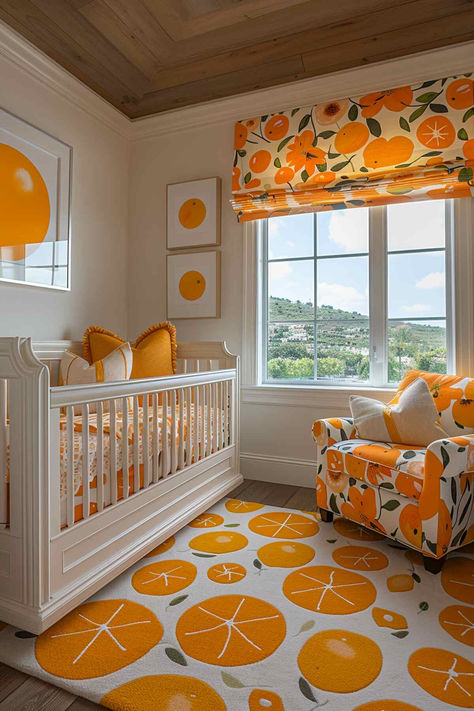 50 Adorable Baby Girl Nursery Ideas for a Joyful Atmosphere Orange Themed Nursery, Baby Boho Room, Orange Nursery Ideas, Pronto Pup, Nursery Orange, Baby Girl Nursery Ideas, Girl Nursery Ideas, Orange Nursery, Infused With Love