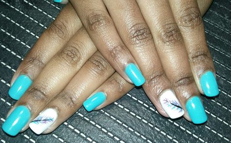 Blue feather retro nail art designs bio sculpture evo gel nails Gel Nails Turquoise, Evo Gel Nails, Retro Nail Art, Nails Turquoise, Turquoise Nails, Bio Sculpture, Retro Nails, Blue Feather, Turquoise Blue