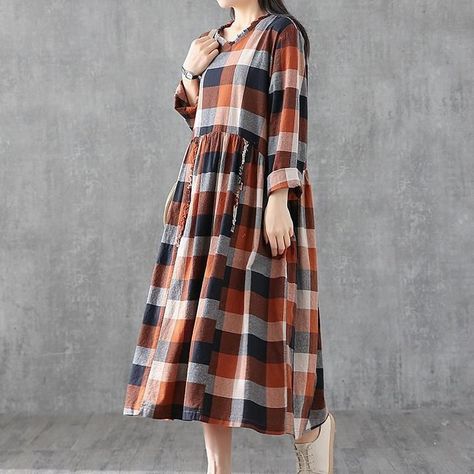 Chess Fashion, Loose Dress Outfit, Dresses Cotton, Linen Sundress, Spring Dresses Women, Francisco Lachowski, Fashionable Clothes, Cotton Dress Summer, Women Long Sleeve Dress