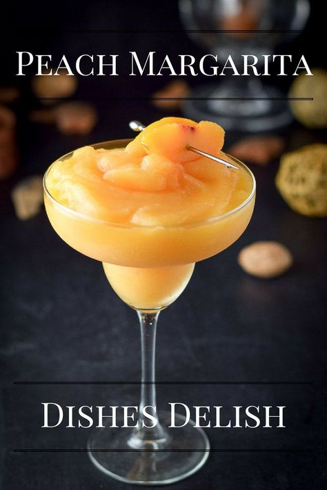 Gorgeous! Frozen Peach Margarita, Peach Margarita Recipe, Peach Margarita Recipes, Easy Margarita Recipe, Peach Margarita, Peach Drinks, Margarita Cocktail, Frozen Cocktails, Boozy Drinks