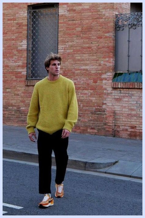 Oversized Crewneck Outfit Men, Men Turtleneck Outfits, Turtle Neck Outfit Men, Turtleneck Outfit Men, Oversized Sweater Men, Winter Outfits Men Streetwear, Shetland Sweater, Mens Fits, Store Inspiration