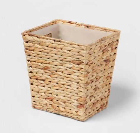 Neutral Bath, Neutral Bathroom Decor, Technology Toys, Bathroom Waste Basket, Neutral Bathroom, Plastic Basket, Plastic Baskets, Plastic Bins, Shower Curtain Rods