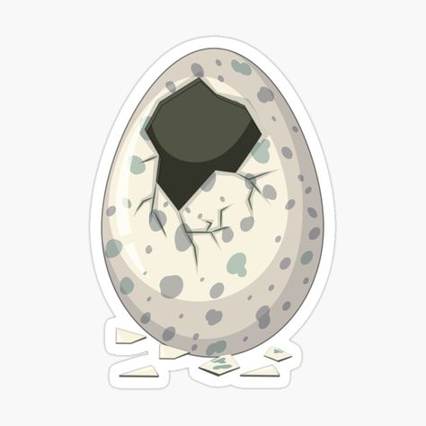 Dino Egg Drawing, Dinosaur Eggs Drawing, Dinosaur In Egg Drawing, Dinosaur Egg, Cracked Egg Illustration, Dinosaurs Stickers, Egg Template, Dino Eggs, Dinosaur Stickers