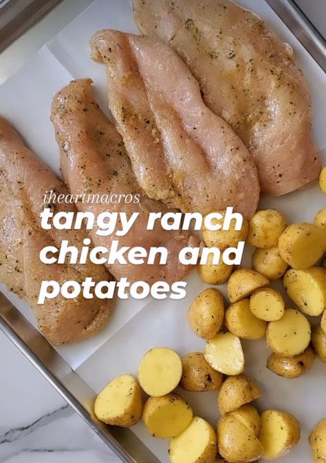 Tangy Ranch Chicken and Potatoes Ranch Chicken And Potatoes, Macros Recipes, Blueberry Smoothie Bowl, Red Potato Recipes, Macro Friendly Meals, Dry Ranch Seasoning, Cheesy Ranch, Protein Metabolism, Ranch Seasoning Mix