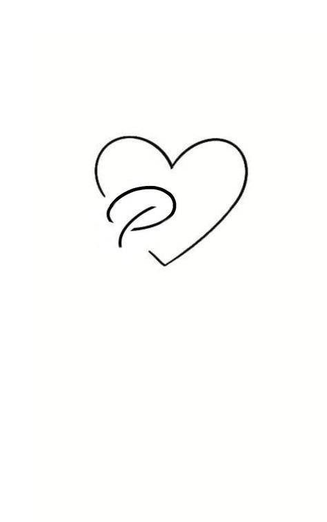 Letter P With Heart, P With Heart Tattoo, P Heart Tattoo, P Letter Tattoo Design, P Tattoo Letter, P Letter Tattoo, P Tattoo, Small Girly Tattoos, Small Heart Tattoos