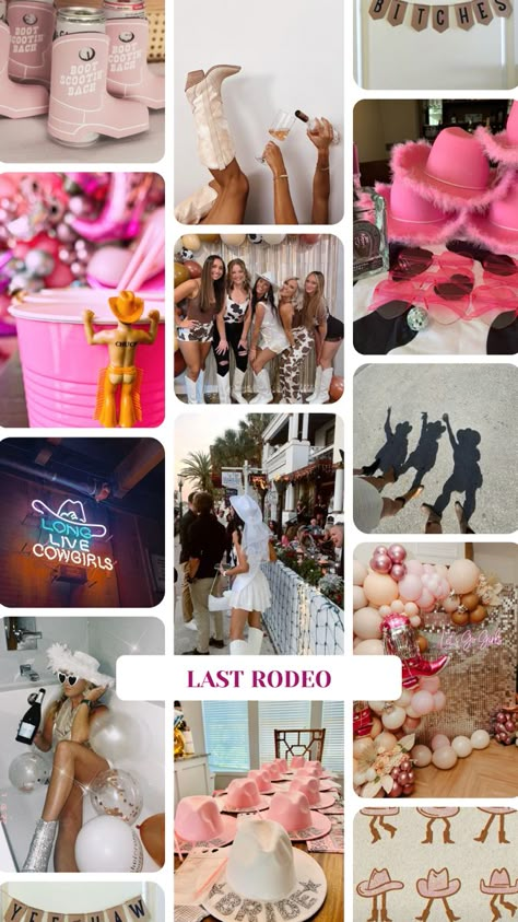 last rodeo bachelorette inspo #bachelorettepartyideas #bachelorette #bach #bachelorettepartythemes #lastrodeo #cowboy #wedding #bacheloretteinspo Nashville Bachelorette Party Last Rodeo, Last Rodeo Aesthetic, Last Rodeo Decor, Last Rodeo Decorations, Hen Do Last Rodeo, Last Rodeo Bachelorette Party Ideas, Bachelorette Party Rodeo, Last How Down Bachelorette, Last Rodeo Hens