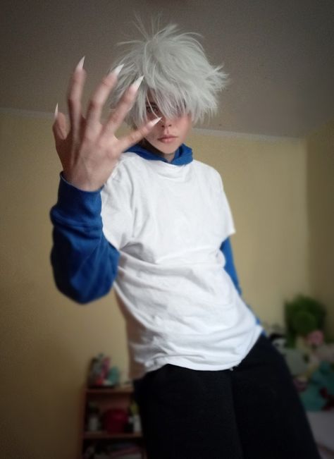 Quick And Easy Cosplay Ideas, Easy Anime Cosplay Ideas Men, Killua Makeup, Gon And Killua Cosplay, Killua Costume, Yandere Killua, Gon Cosplay, Cosplay Killua, Killua Cosplay