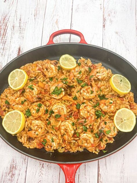 Cajun Shrimp Orzo | Foodtalk Cajun Shrimp Rice, Skillet Suppers, Cajun Shrimp And Rice, Shrimp Orzo, Orzo Dishes, Shrimp Bisque, Shrimp And Rice Recipes, Shrimp Marinade, Shrimp Rice