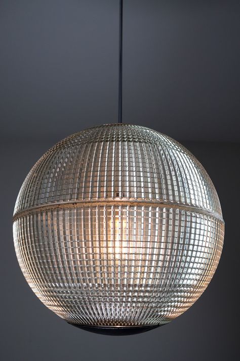 Large set XL Mid-Century Modern Holophane Paris Street Pendant Light, France, 1960s Mid-20th century - Pendants - Lighting - Davidowski Holophane Pendant Light, Dispersion Of Light, Mid Century Pendant, Modern Pendant Lamps, Vintage Pendant Lighting, Industrial Chandelier, Late 1960s, Industrial Pendant, Paris Street