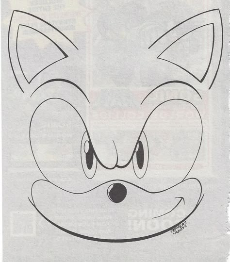 Sonic Template, Sonic Stencil, Sonic Face Printable, Sonic Face Template For Cake, Sonic Outline, Sonic Face, Sonic Birthday Cake, Sonic Cake, Sonic Birthday Parties