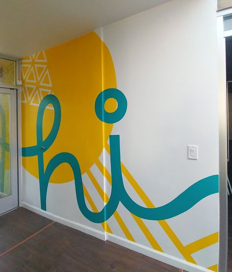 Store Mural Design, Mural Office Wall, Paint Ideas For Office Walls, Entrance Wall Painting Ideas, Wall Painting Ideas Office, Retail Mural, Office Wall Paint Ideas, Office Mural Wall, Mural Design Wall