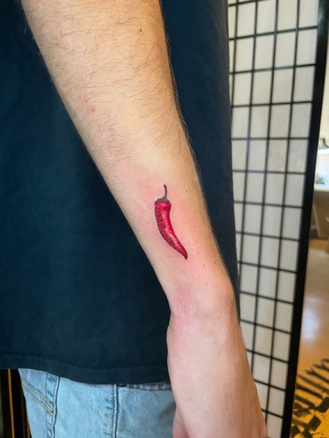 Serrano Pepper Tattoo, Small Tattoos Sleeve Women, Chilly Tattoo, Chilli Pepper Tattoo, Spicy Tattoo Ideas, Chilli Tattoo, Chili Tattoo, Chili Pepper Tattoo, Pepper Tattoo