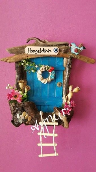 Diy Fairy Door, Wall Decorating Ideas, Fairy Garden Doors, Fairy House Crafts, 동화 삽화, Fairy House Diy, Fairy Garden Designs, Fairy Garden Crafts, Wall Decorating