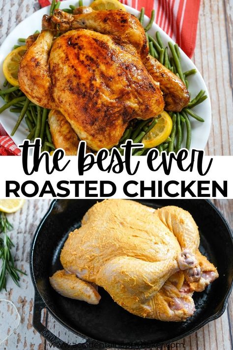 Whole Chicken Recipes Oven, Roast Chicken Seasoning, Dutch Oven Roast Chicken, Oven Roasted Whole Chicken, Roasted Whole Chicken, Whole Chicken Recipe, Meals Dinner, Oven Chicken Recipes, Whole Chicken Recipes