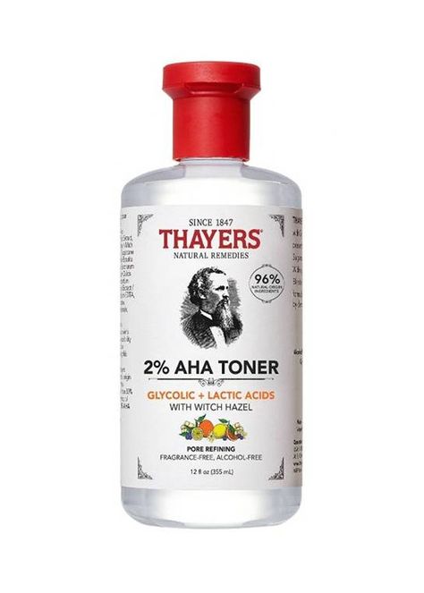 2% AHA Exfoliating Toner Thayers Toner, Thayers Witch Hazel Toner, Thayers Witch Hazel, Glycolic Acid Toner, Witch Hazel Toner, Salicylic Acid Acne, Exfoliating Toner, Alcohol Free Toner, Skin Care Cleanser