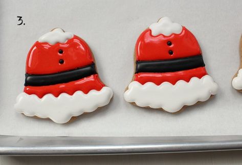 Iced Christmas Cookies, Royal Icing Christmas Cookies, Santa Bell, Cookie Decorating Icing, Sweet Sugarbelle, Cute Christmas Cookies, Christmas Cake Designs, Christmas Prep, Cookie Business