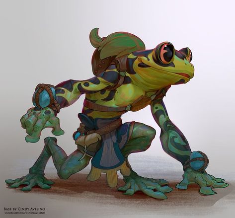 Cindy Avelino, Dnd Races, Frog Art, Dungeons And Dragons Characters, Dnd Art, Fantasy Artist, Woodland Animal, Creature Concept, Dnd Characters