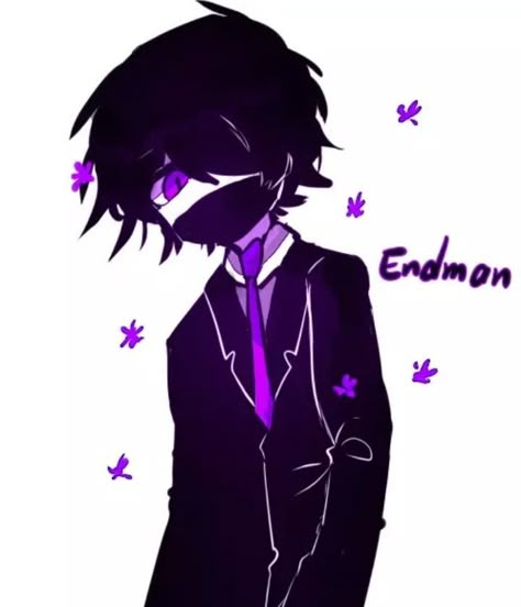 Ender Man Fanart, Human Enderman, Enderman Pfp, Enderman Fanart Human, Enderman Oc, Enderman Fanart, Minecraft Monsters, Ender Man, Minecraft Rp