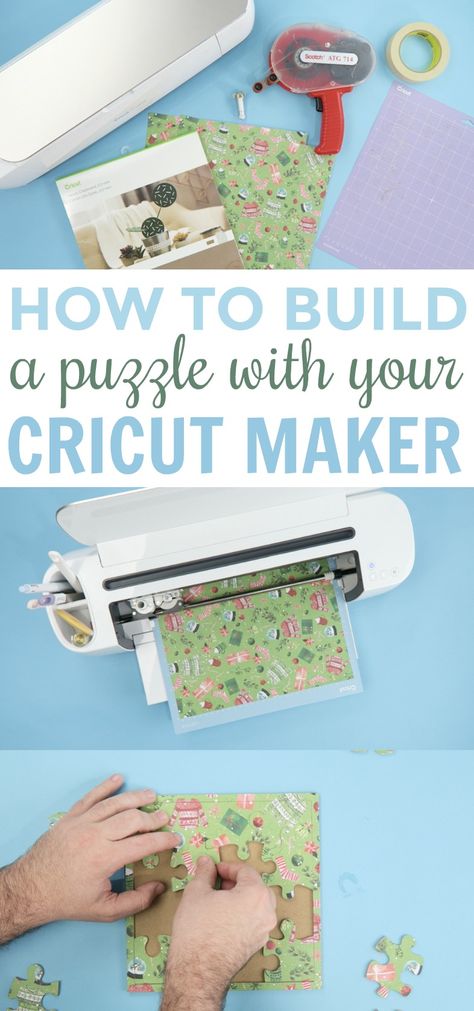 How To Build a Puzzle With Your Cricut Maker - A Little Craft In Your Day Fun Diy Kids Crafts, Cricut Banner, Cricut Birthday, Diy Puzzles, Holiday Puzzle, Projets Cricut, Maker Project, Cricut Craft Room, Diy Cricut