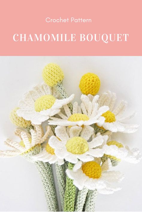 Chamomile Bouquet Crochet Pattern#chamomilecrochetpattern #crochetflower #crochetarcade #crochet #crochetpattern #diy #crafts #crochetarcadepattern  Affiliate Link Crochet Cactus, Pola Amigurumi, Crochet Abbreviations, Crochet Plant, Valentines Crochet, Botanical Pattern, Irish Crochet, Crochet Home, Tapestry Needle