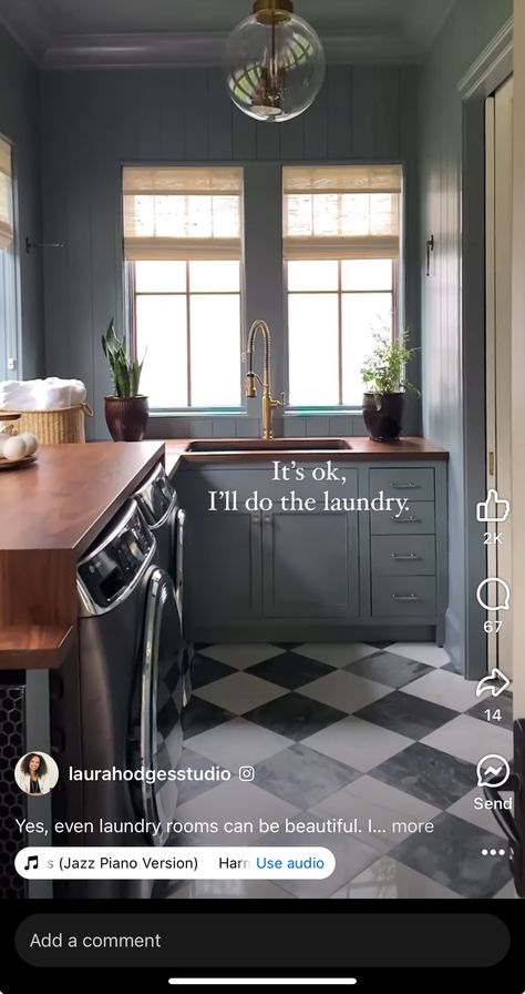 Periwinkle Laundry Room, Small Blue Laundry Room, Blue Laundry Room Walls, Blue Laundry Room, Blue Laundry Rooms, French Country Blue, Mudroom Laundry, Laundry Ideas, Mudroom Laundry Room