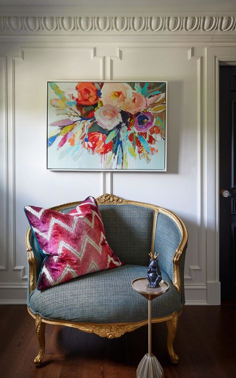 Plymouth Residence - Corey Damen Jenkins Corey Damen Jenkins, French Salon, Bold Artwork, Small Space Design, Interior Wall Design, Interior Design Firm, Architectural Inspiration, French Inspired, Saturated Color