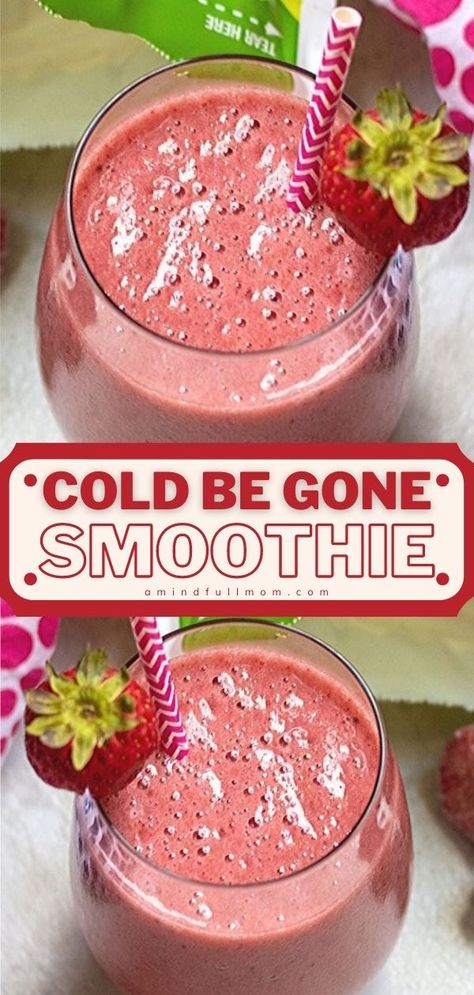 Cold Smoothie Recipes, Smoothies For A Cold, Boost Immune System Smoothie, Immune Building Smoothie, Cold Smoothie Remedy, Smoothie For Immune Boost, Smoothies For Immune System, Healthy Food For When You Are Sick, Healthy Immune Boosting Smoothie