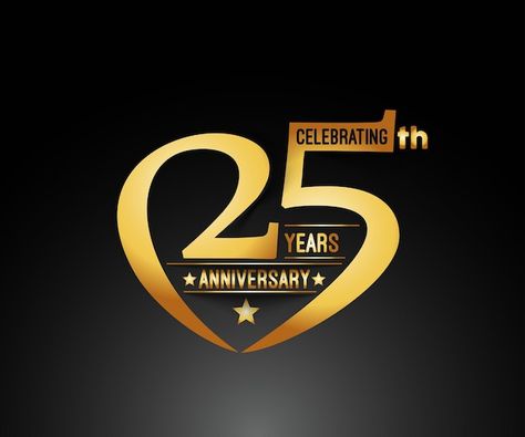 25 Years Anniversary Logo, 25th Anniversary Logo, Anniversary Logos, Celebration Design, 25 Year Anniversary, 2 Year Anniversary, Anniversary Logo, Lighting Logo, 25th Wedding Anniversary