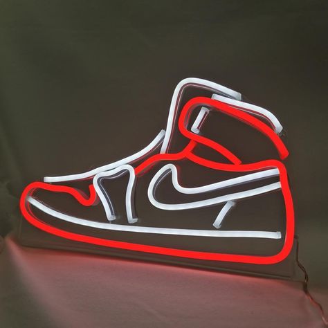 "Neon Light Custom Home Decor Sneakers Shoes Neon Sign Bedroom Wedding Art Neon Light Sign Brighten up your Interior. Perfect decor for your Living room, Office, Bedroom or Play room. Our neon signs are perfect gift for your friends and family making something customized for them. Wall mount neon sign. Your neon is ready to plug straight out from the box. Features: Dimension: (12\" x 9\" x 1.\") 30.58cm x 22.89cm x 2.51cm Power cord with switch to turn on/off the light Transformer 100V - 240V to Led Flex, Neon Sneakers, Neon Shoes, Dog Football, Board Display, Sign Board, Boutique Interior, Neon Light Signs, Light Sign