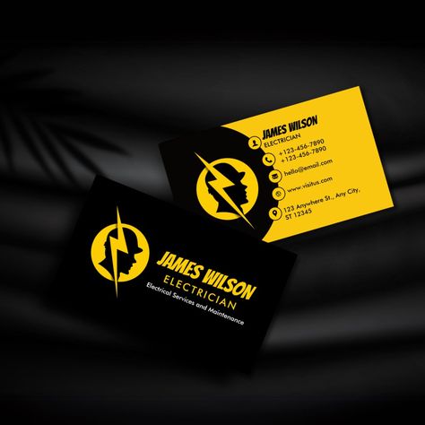 Modern & Customizable Professional Electrician Business Card Professional Electrician, Business Networking, Business Card, Business Cards, Created By, Stars, Quick Saves