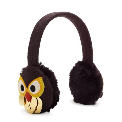 Kate Spade | Brown Night Owl Wool Ear Muffs Hair Accessory Apple Owl, Wonder Pets, Owl Embroidery, College Wardrobe, New York Night, Dream College, Ear Muffs, All 50 States, Look Good Feel Good