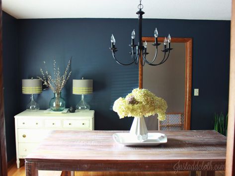 Why Design Consistency Is Overrated & Plain Boring Blue Dining Room, Built In Hutch, Dining Room Blue, Garage Sale Finds, Makeover Before And After, Dining Room Makeover, Candle Style Chandelier, Red Rooms, Shared Rooms