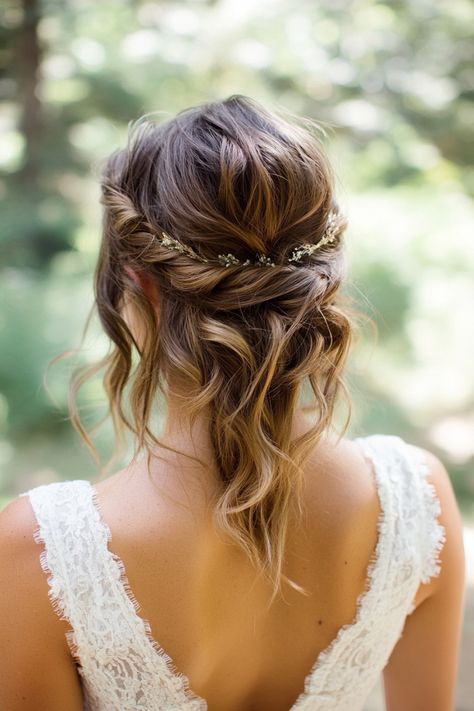 Looking for a show-stopping hairstyle? These 83 wedding hair ideas are what every bride is talking about right now. From modern twists to classic updos, this list has styles that suit any wedding theme. Click to see how you can create your perfect bridal look! #bridalhairinspo #weddingstyle #etherealbride Ethereal Hairstyles, Wavy Brown Hair, Ethereal Bride, Nature Inspired Accessories, Bridal Hair Ideas, Classic Updo, Floral Comb, Wedding Hair Ideas, Baby S Breath