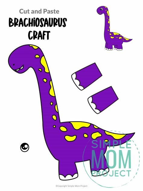 Pteradactyl Crafts, Brachiosaurus Craft, Triceratops Craft, Dinosaur Crafts For Kids, Homeschooling Lessons, Dinosaur Template, Dinosaur Craft, Paper Dinosaur, Craft Templates