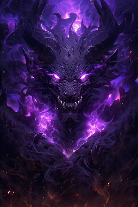 Purple Demon Aesthetic, Purple Dragon Art, Dark Purple Dragon, Black And Purple Dragon, Dragon Wallpaper Aesthetic, Purple Dragons, Demon Dragon, Fantasy Dragon Art, Love Dragon