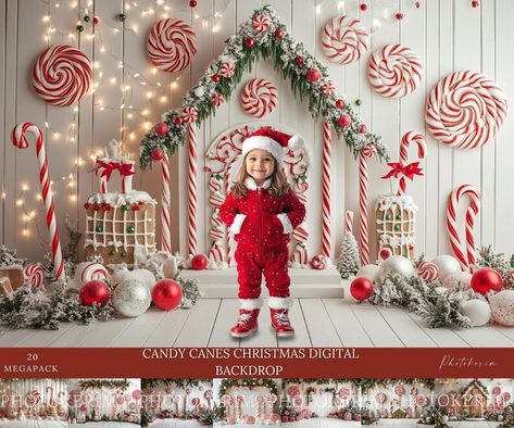 Gingerbread Bash, Birthday Photo Background, Prop Storage, Christmas Digital Backdrop, Props Storage, Backdrop Christmas, Newborn Digital Backdrop, Christmas Backdrop, Peppermint Christmas