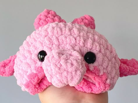 Blobfish Crochet Pattern Free, Crochet Blobfish Free Pattern, Blowfish Crochet Pattern Free, Blob Fish Crochet Pattern Free, Free Fluffy Crochet Patterns, Crochet Blob Fish, White Amigurumi Free Pattern, Sea Creatures Crochet Pattern Free, Blob Fish Crochet